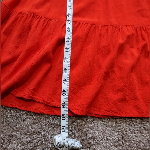 Knox Rose Women Dress Large Red Orange Tiered Ruffle Maxi Large - Picture 3 of 7